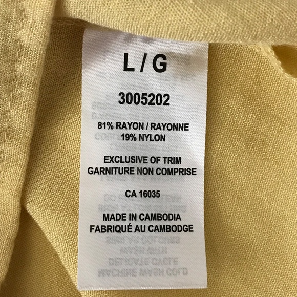 RACHEL ROY Short Sleeve Blouse V-Neck Tunic Top Yellow Women’s Size Large - Picture 16 of 16